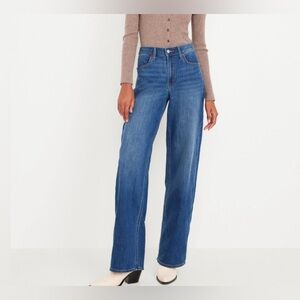 🆕 Old Navy Women's High-Waisted Wow Wide-Leg Jeans Medium Wash 10 Regular Medium